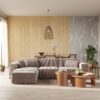 Vita Brown Corduroy Modular Sofa L-shaped