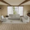 131 Grey-waffle sofa 3 Seater Lazy Set(4)