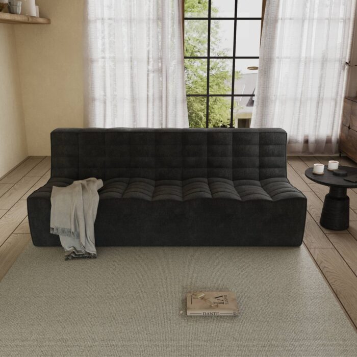 131 floor sofa black 3-seater 01