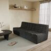 131 floor sofa black 3-seater side