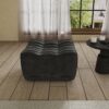 131 floor sofa black single ottoman 01