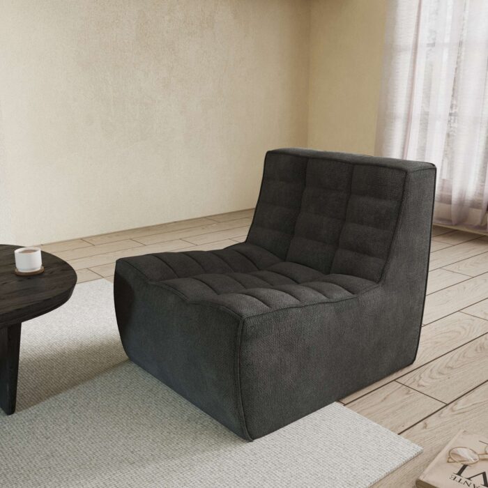 131 floor sofa black single seat side