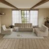 131 khaki-waffle sofa 3 Seater Lazy Set(3)