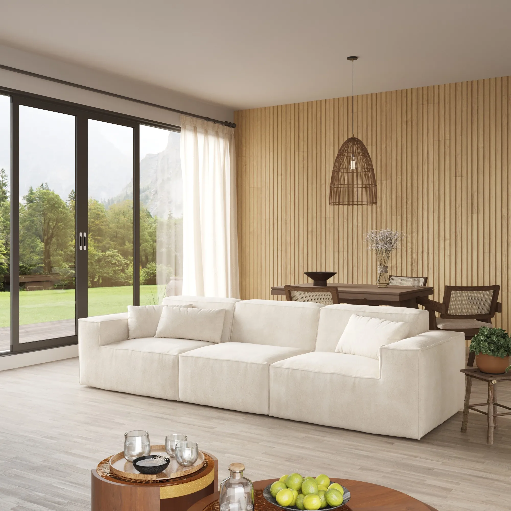 Urban Plus | 3-Seater Cloud Velvet Modular Sectional Sofa