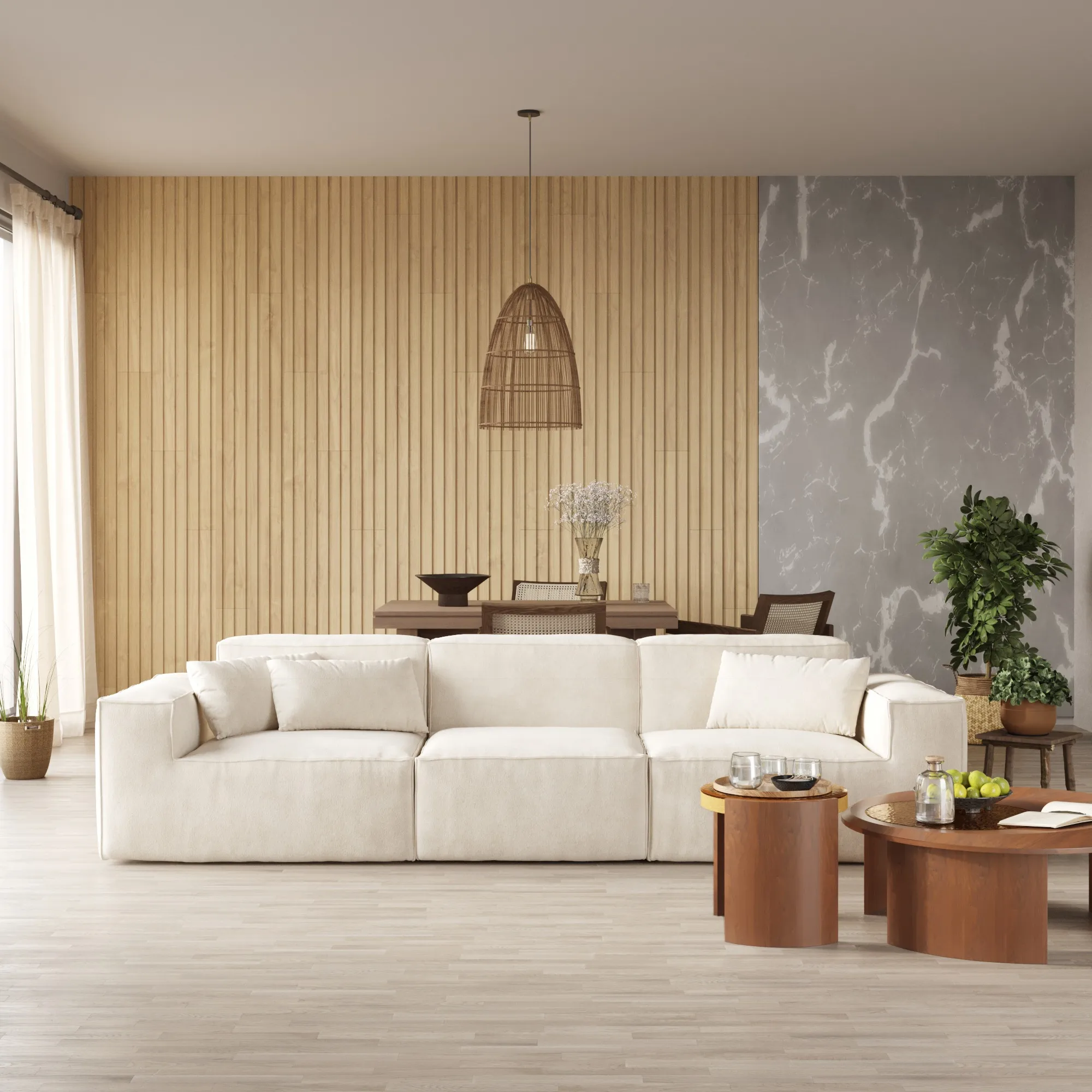 Urban Plus | 3-Seater Cloud Velvet Modular Sectional Sofa