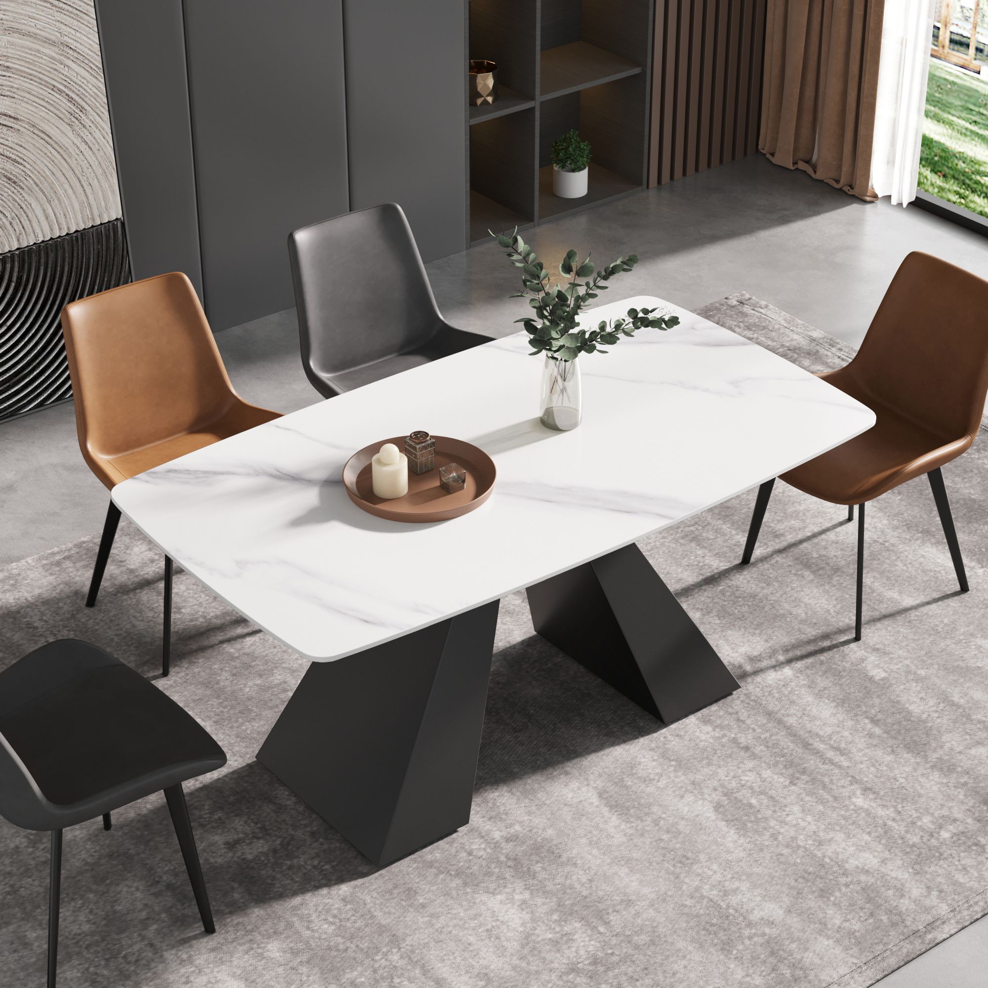 La Regina Curved Rectangular Dining Table