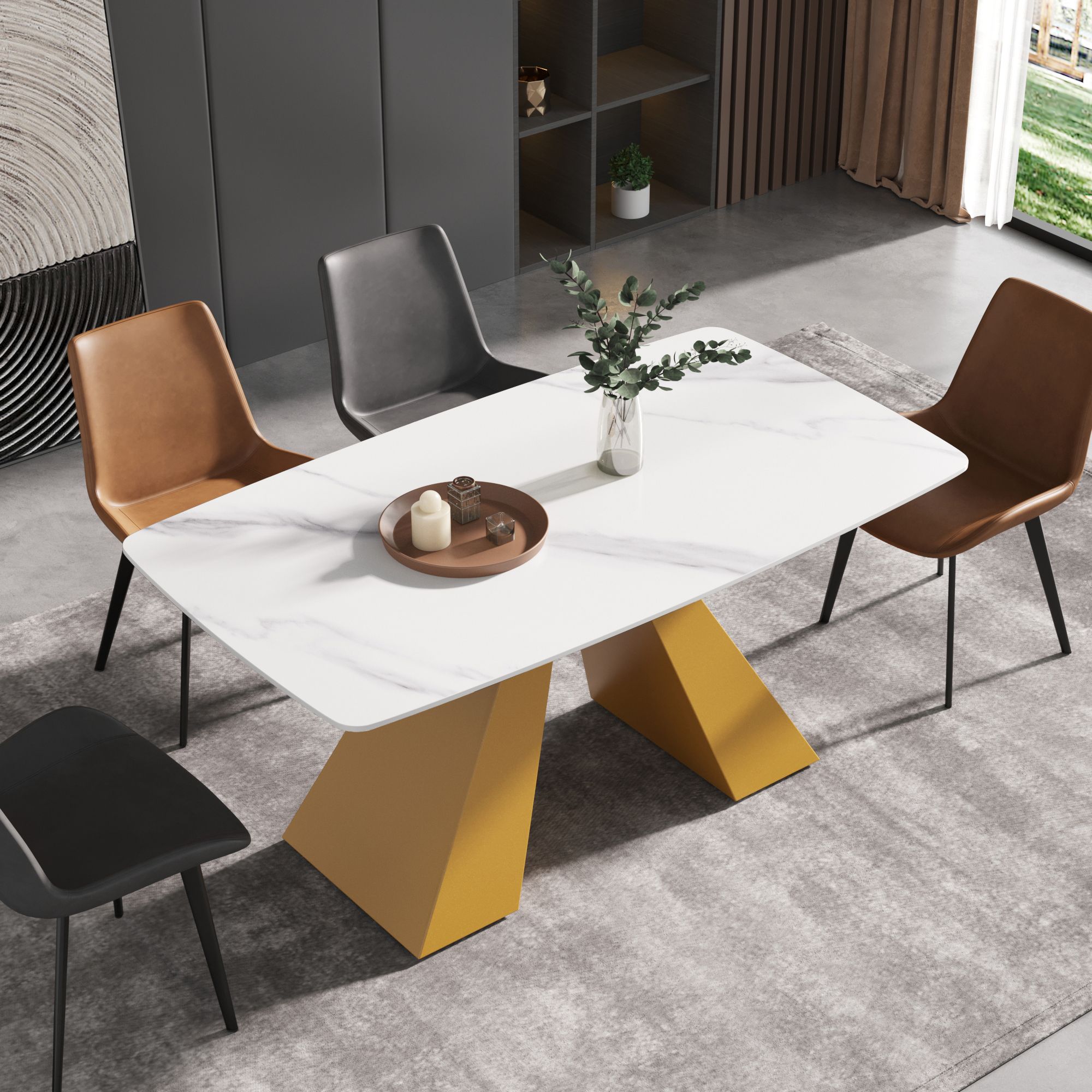 La Regina Curved Rectangular Dining Table