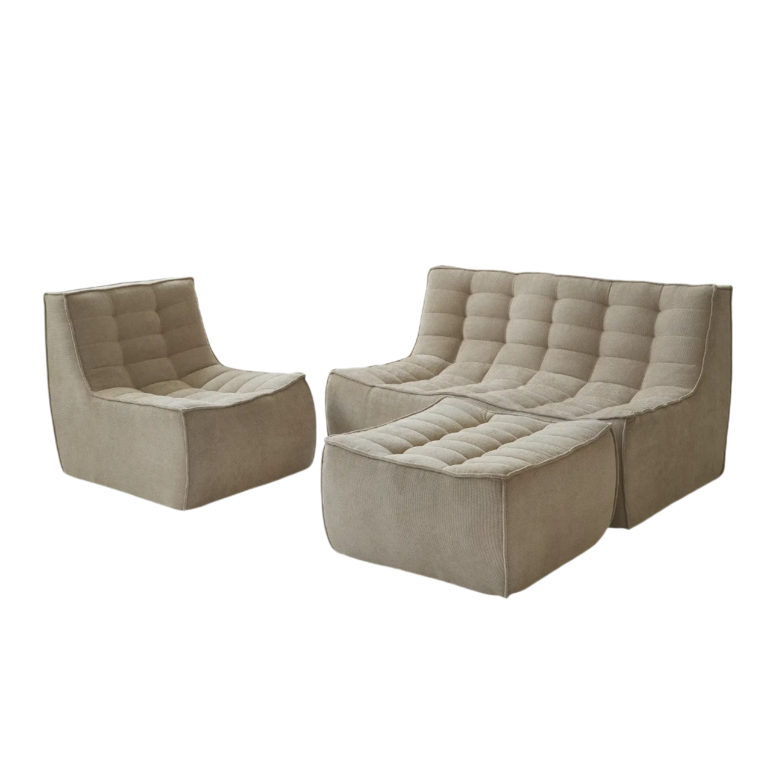 Cozy Comfort Waffle Sofa Sets 4-Seaters
