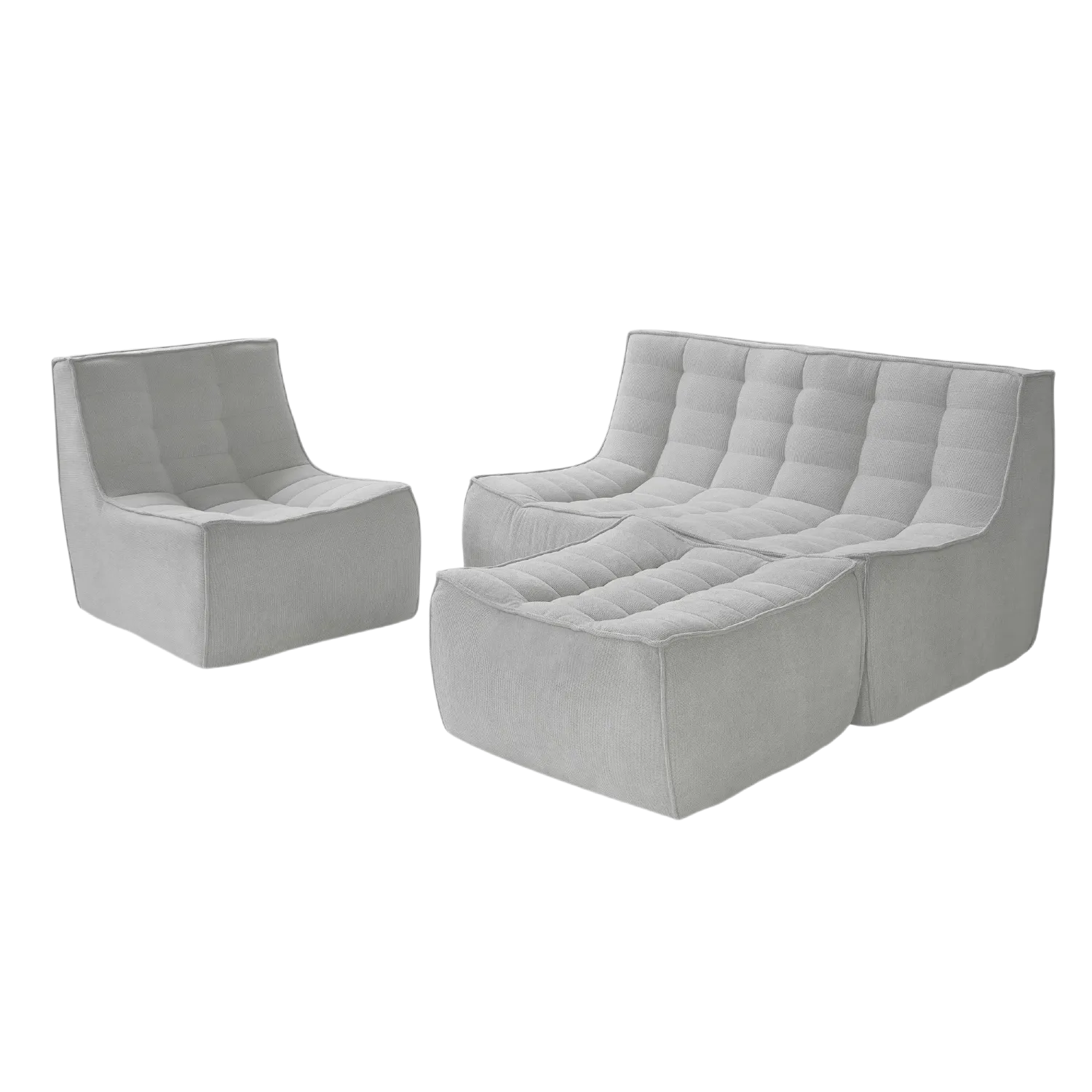Cozy Comfort Waffle Sofa Sets 4-Seaters