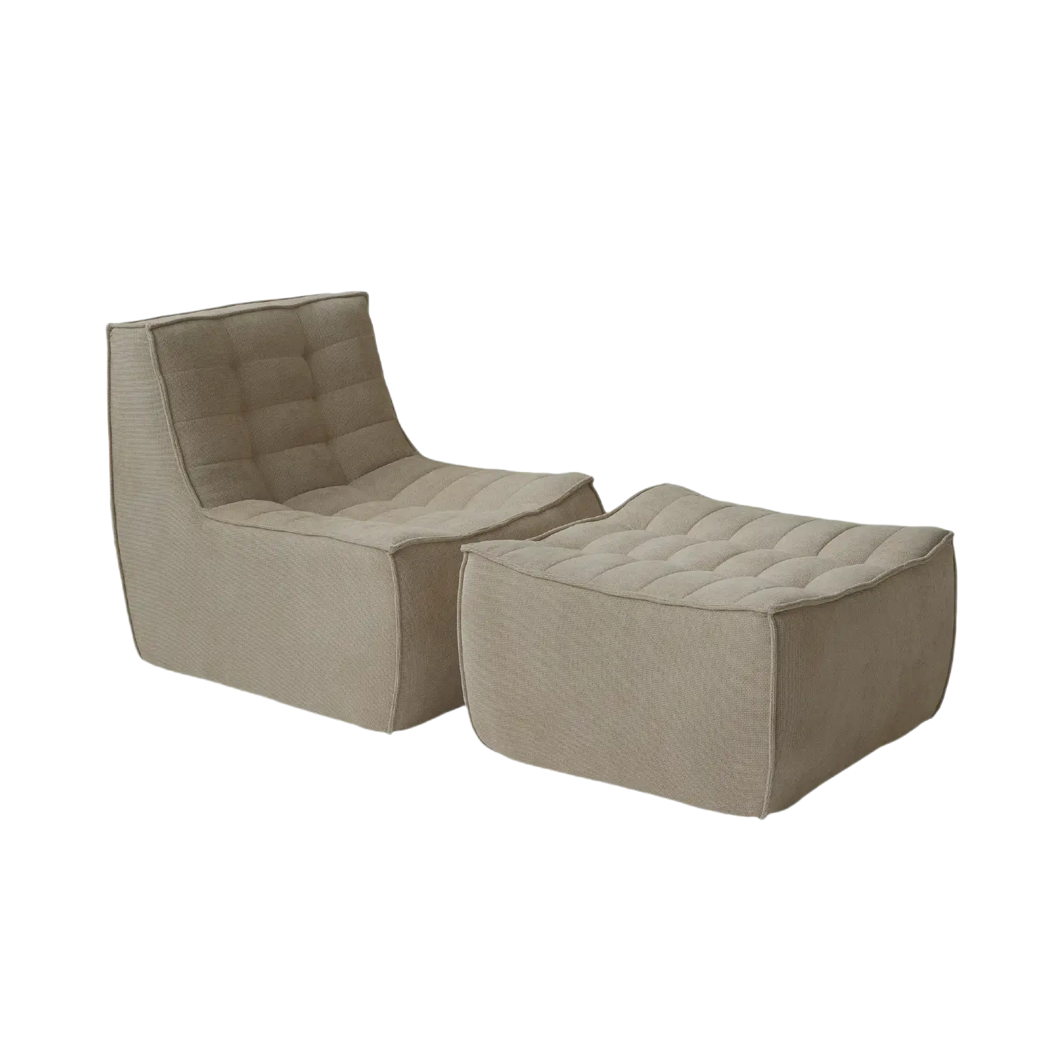 Floor-Level Comfort Waffle Sofa Sets 2-Seaters