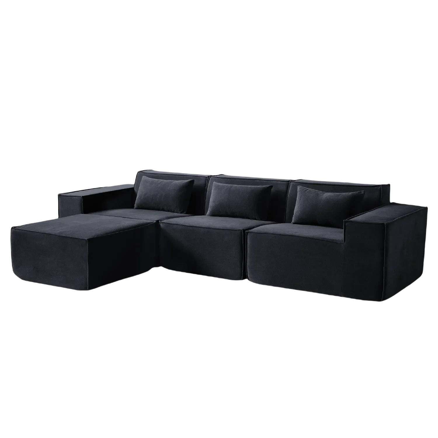 Modular Comfort Cloud Velvet Chaise Sectionals 4-Seaters
