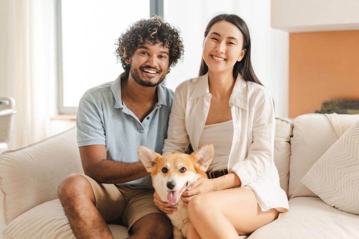 family happy with pet-Pet-Friendly Sectional Sofa