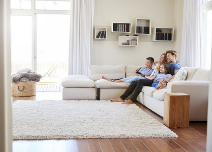 sky cloud sofa with family