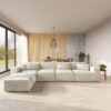 130-Beige 4-Seater L-shaped Sofa P