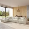 130-Beige 4-Seater L-shaped Sofa side