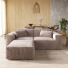 130-Brown Corduroy 2-Seater Sofa Set P