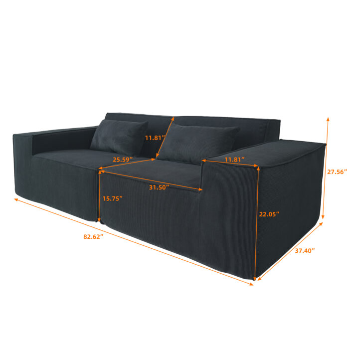 130 Vita loveseat sofa size