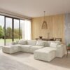 130 beige 4-Seater U-shaped Sofa side