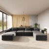 130 black 4-Seater U-shaped Sofa P