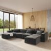 130 black 4-Seater U-shaped Sofa side