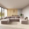 130 brown 4-Seater U-shaped Sofa P