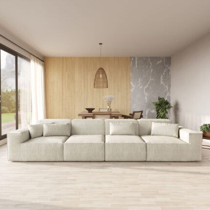 130 vita beige four seater sofa p