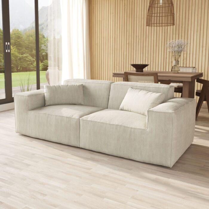 130 vita beige loveseat sofa side