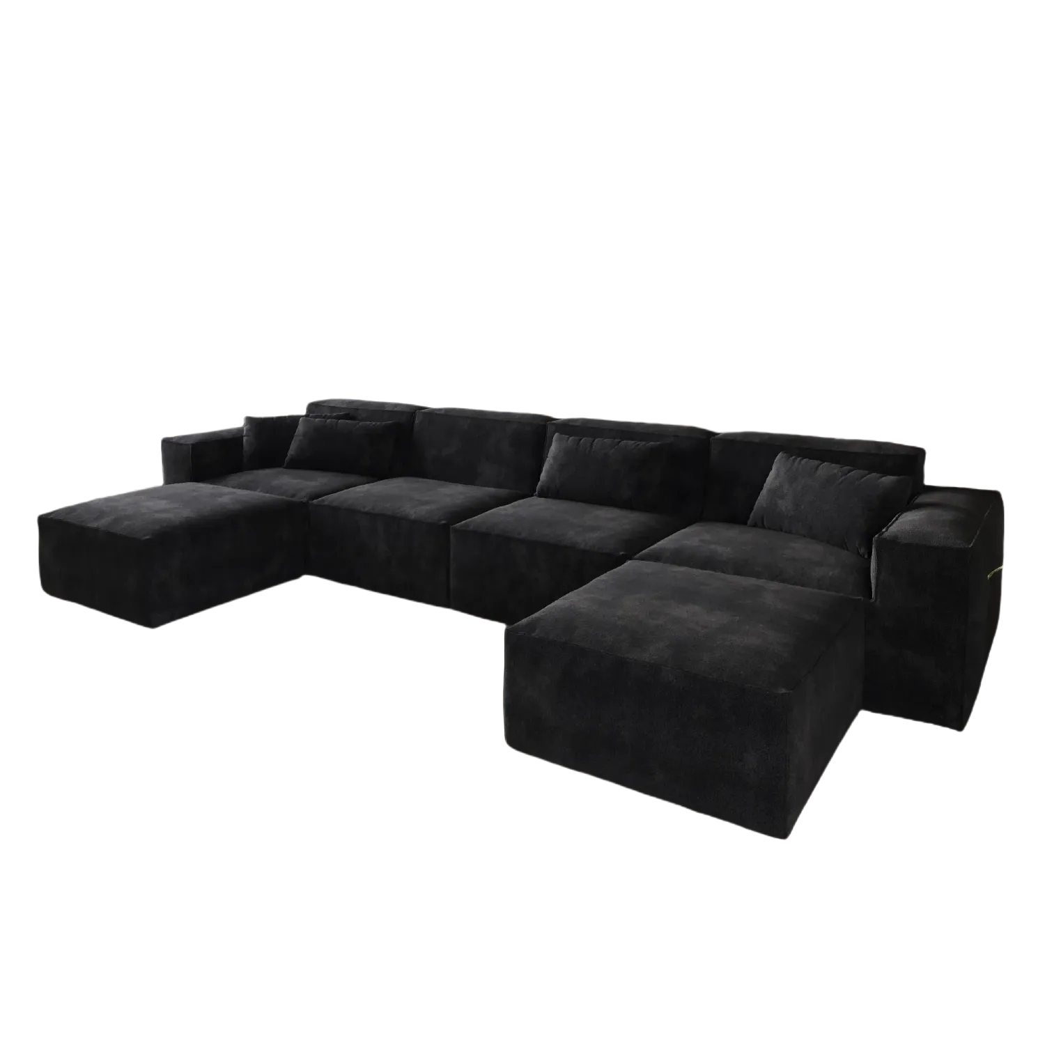 Spacious Cloud Velvet U-Shaped Sectionals 6-Seaters