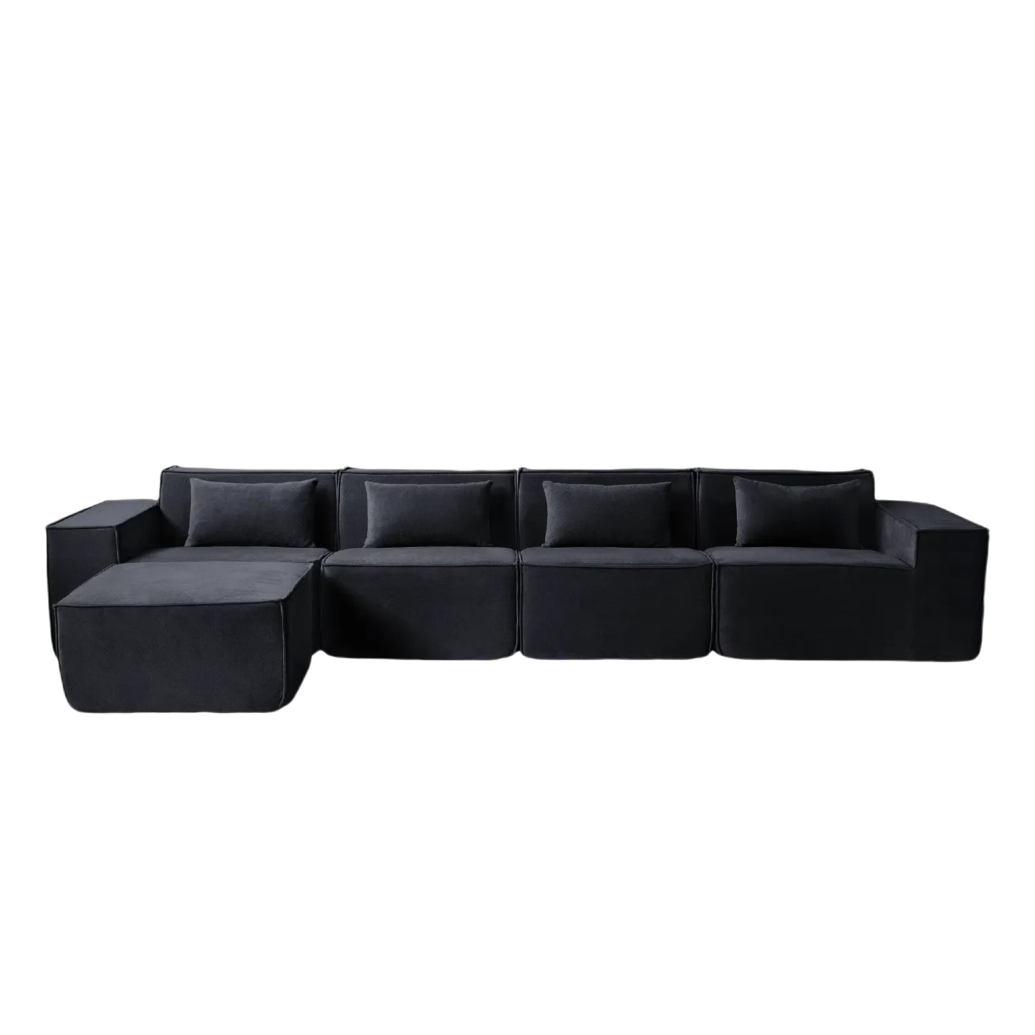 4-Seater Cloud Velvet Sectional Couch L-Shaped Chaise