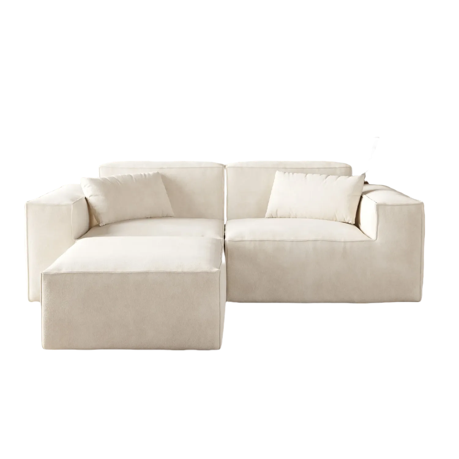 Cozy Compact Cloud Velvet L-Shaped Sectionals 3-Seaters