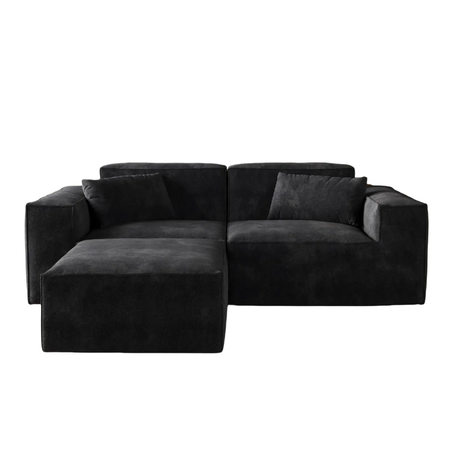 Cozy Compact Cloud Velvet L-Shaped Sectionals 3-Seaters