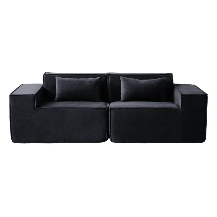 Urban Sectional Black Loveseat Sofa2(1)