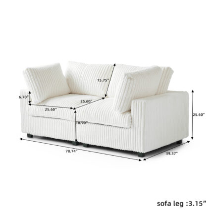 bunny sofa love seat size