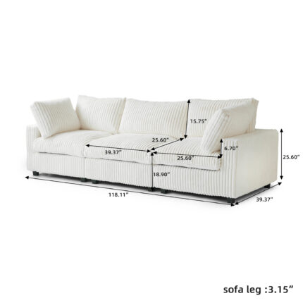 141 Bunny sofa 3-seater size