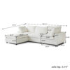 Bunny sofa 3-seater with 1 ottoman size