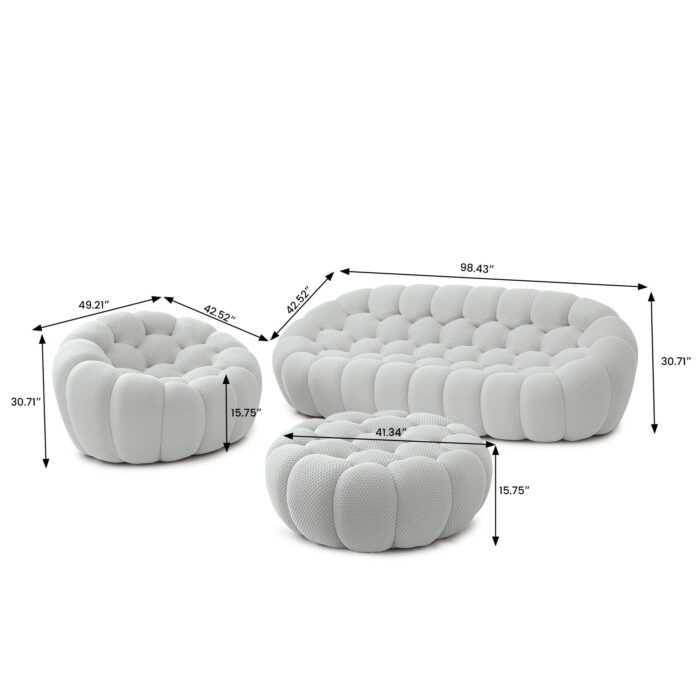 133 3-seater lazy set size