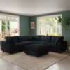 141BK v-shaped sofa with ottoman