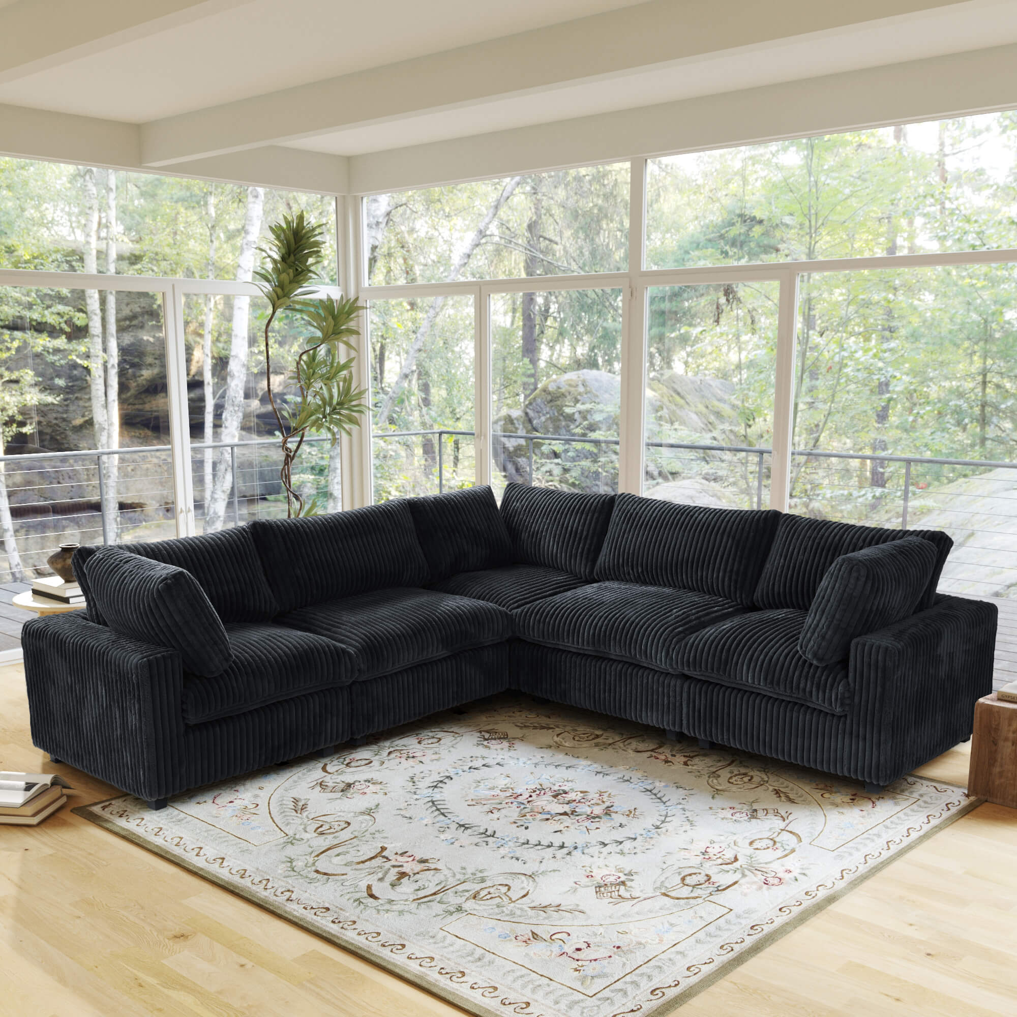 Sky Cloud Pro | Plush Sectional Comfy Corner Couch with Removable Sofa Cover