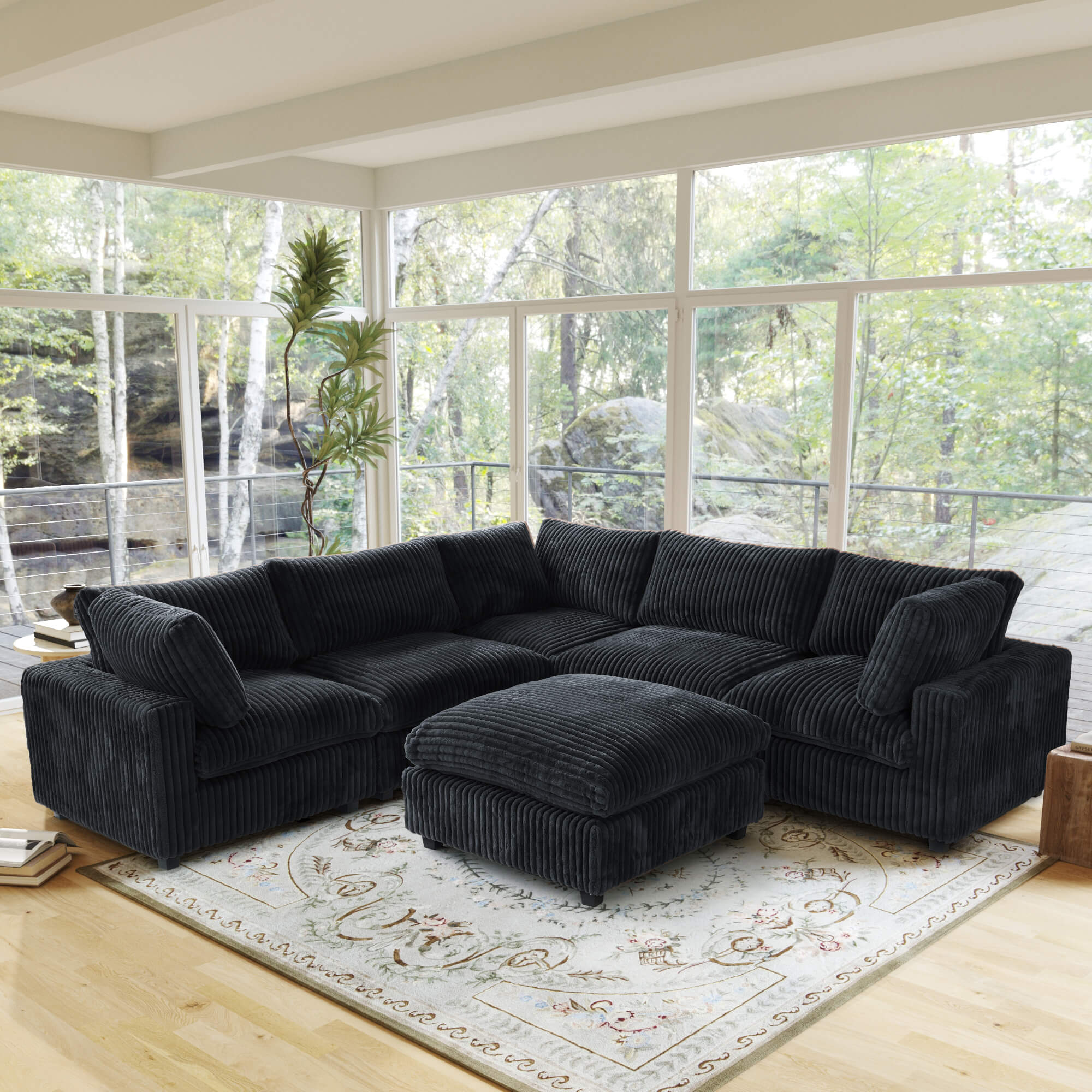 Sky Cloud Pro | Modular Sectional Sofa V-shaped 5-Seater with Removable Cover