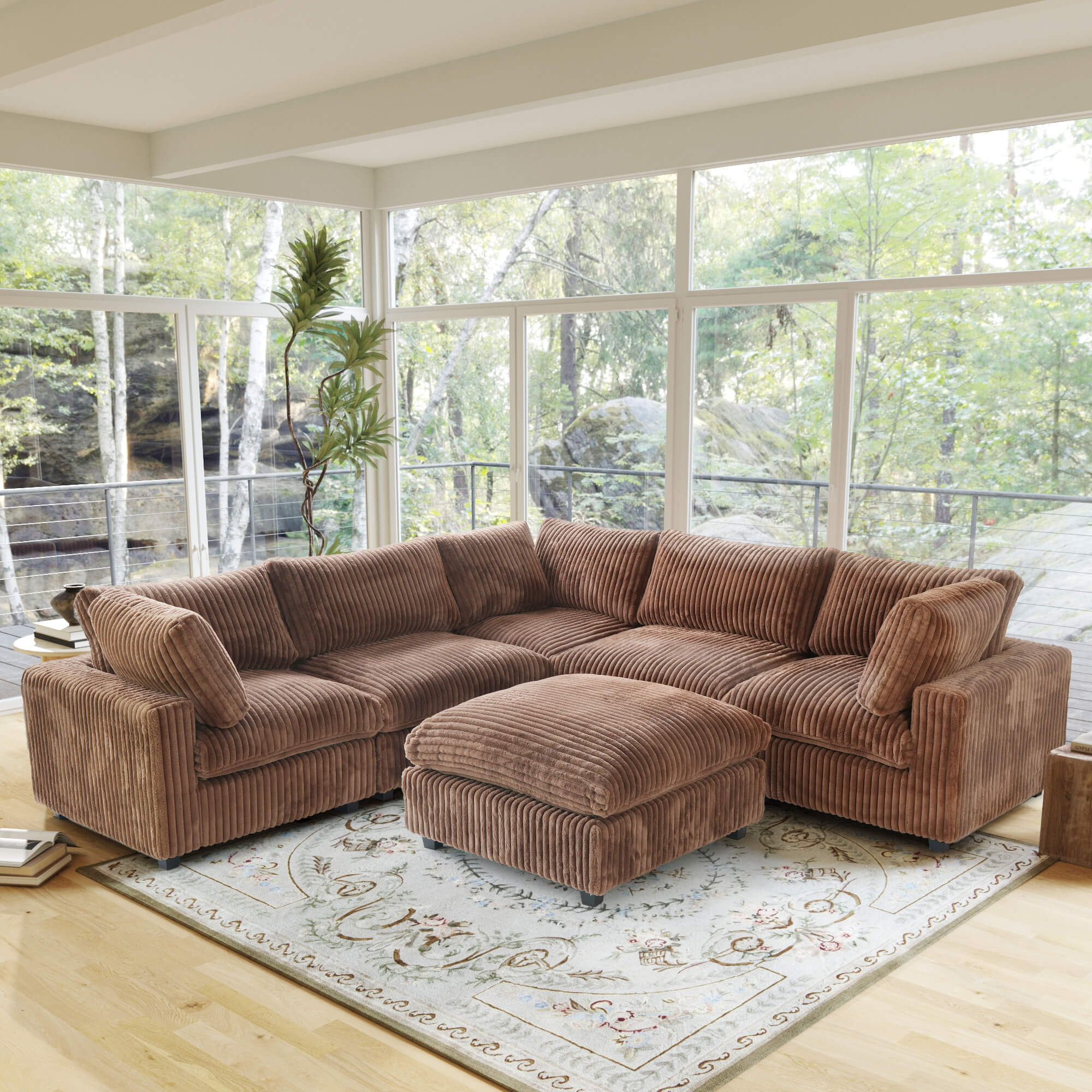 Sky Cloud Pro | Modular Sectional Sofa V-shaped 5-Seater with Removable Cover