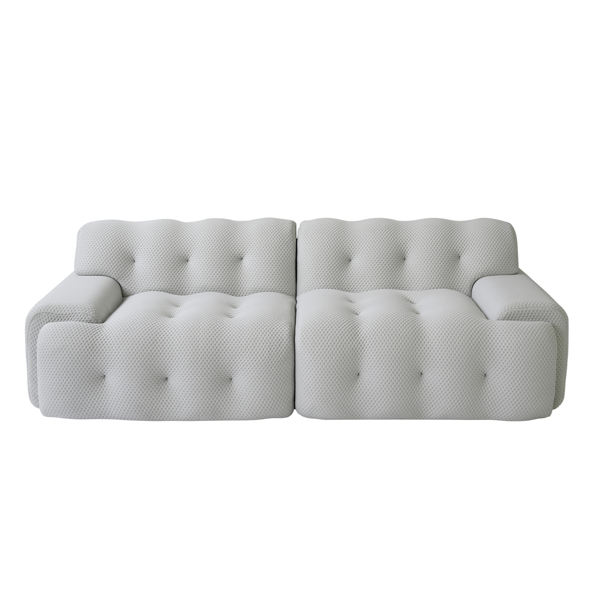 Bubble | Light Grey The Curve Modular 3D Knitted Sofa