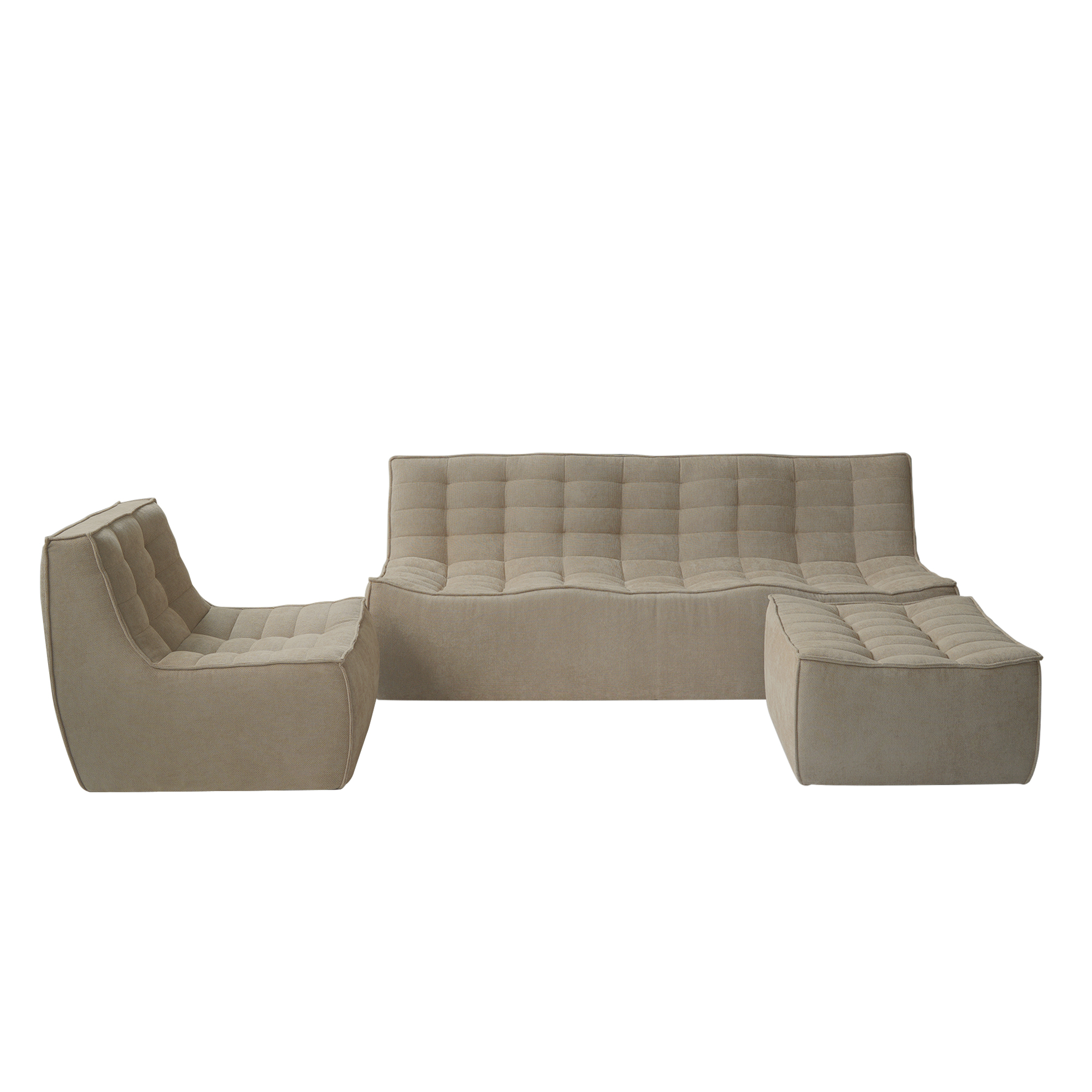 Caterpillar Classic | Waffle Floor Sofa Leisure Set with Ottoman