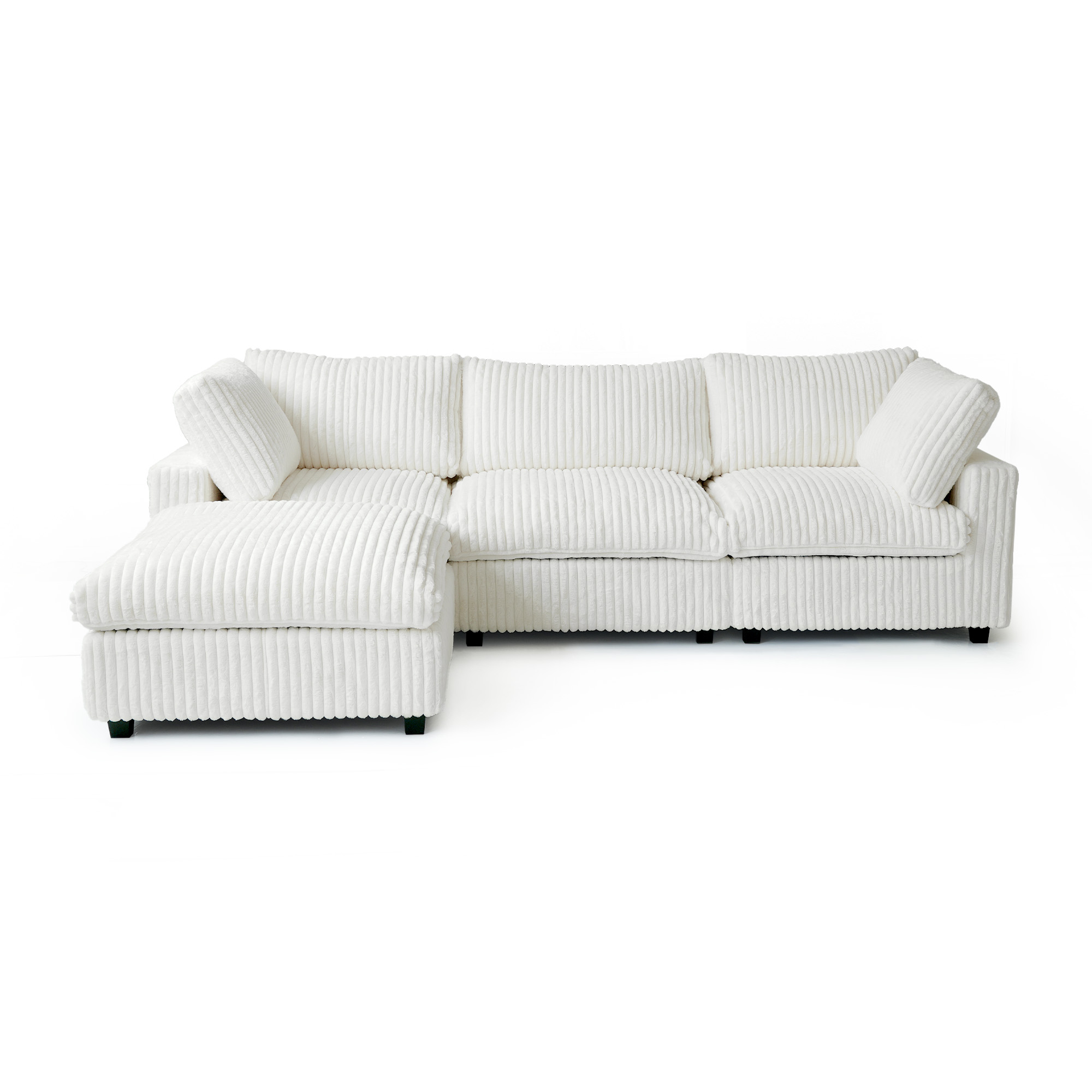 Sky Cloud Pro | Faux Rabbit Fur Sectional 3-Seater L-Shaped Sofa