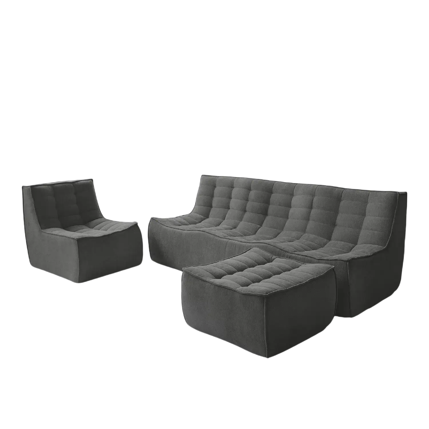 Plush Comfort Waffle Sofa Sets 5-Seaters