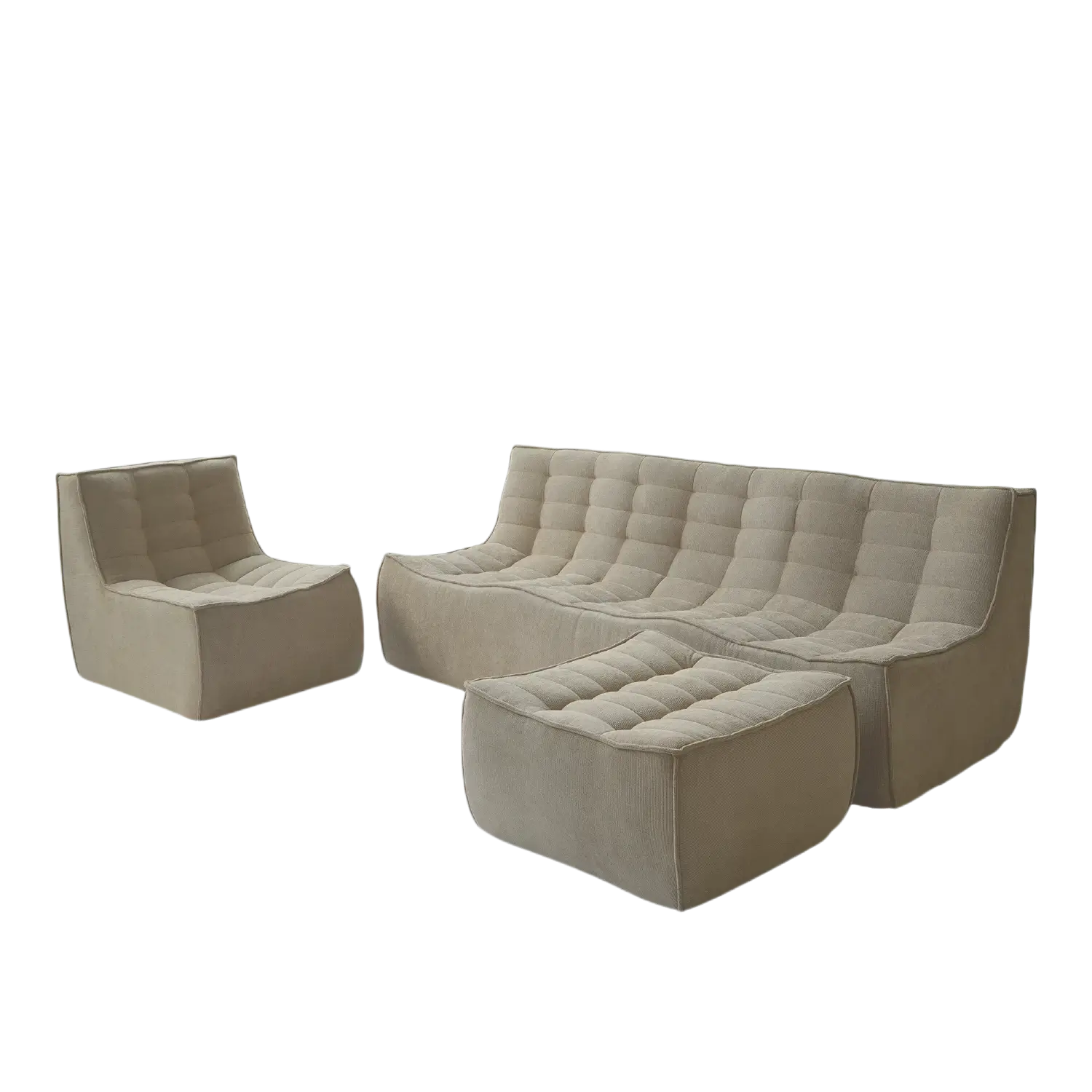 Plush Comfort Waffle Sofa Sets 5-Seaters