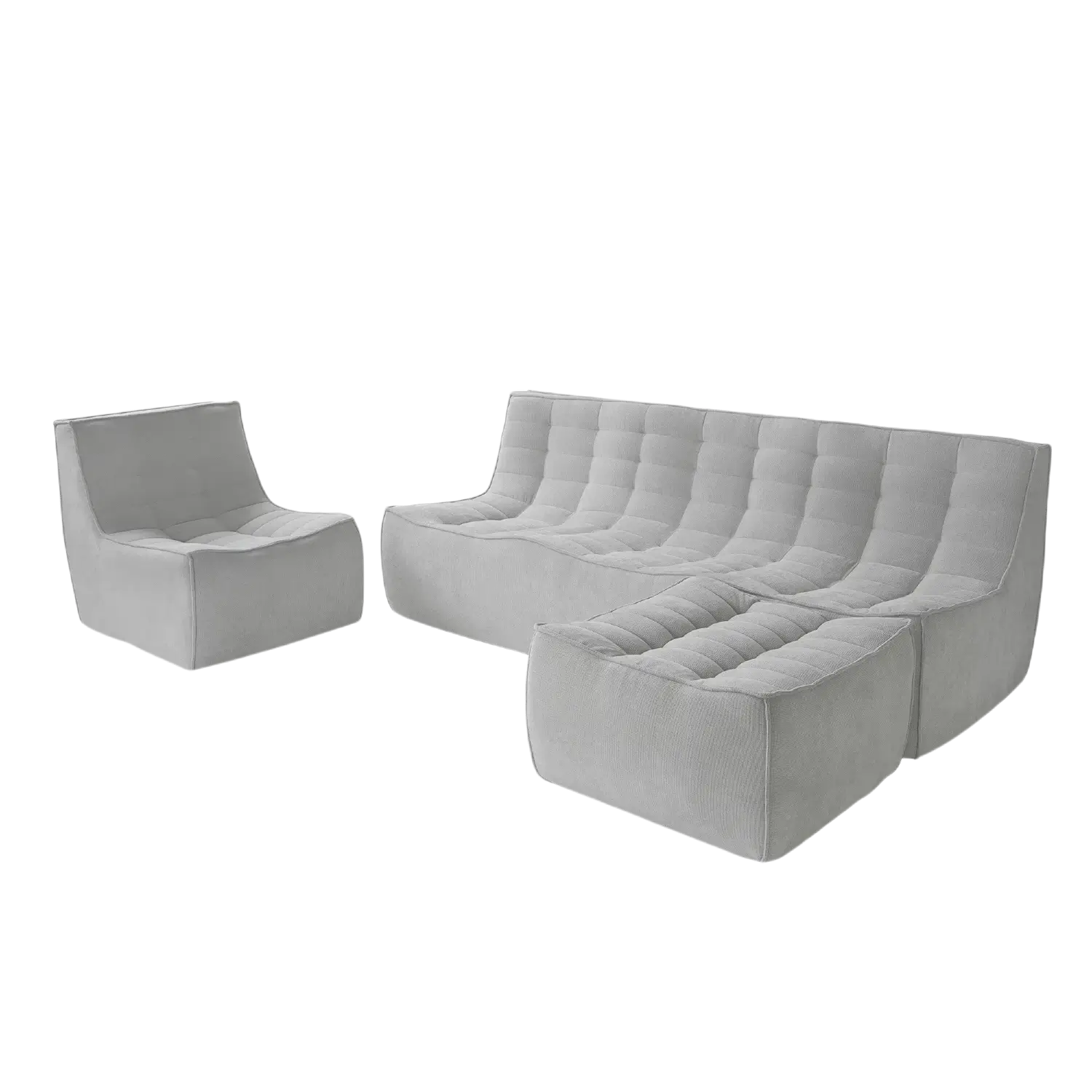 Plush Comfort Waffle Sofa Sets 5-Seaters