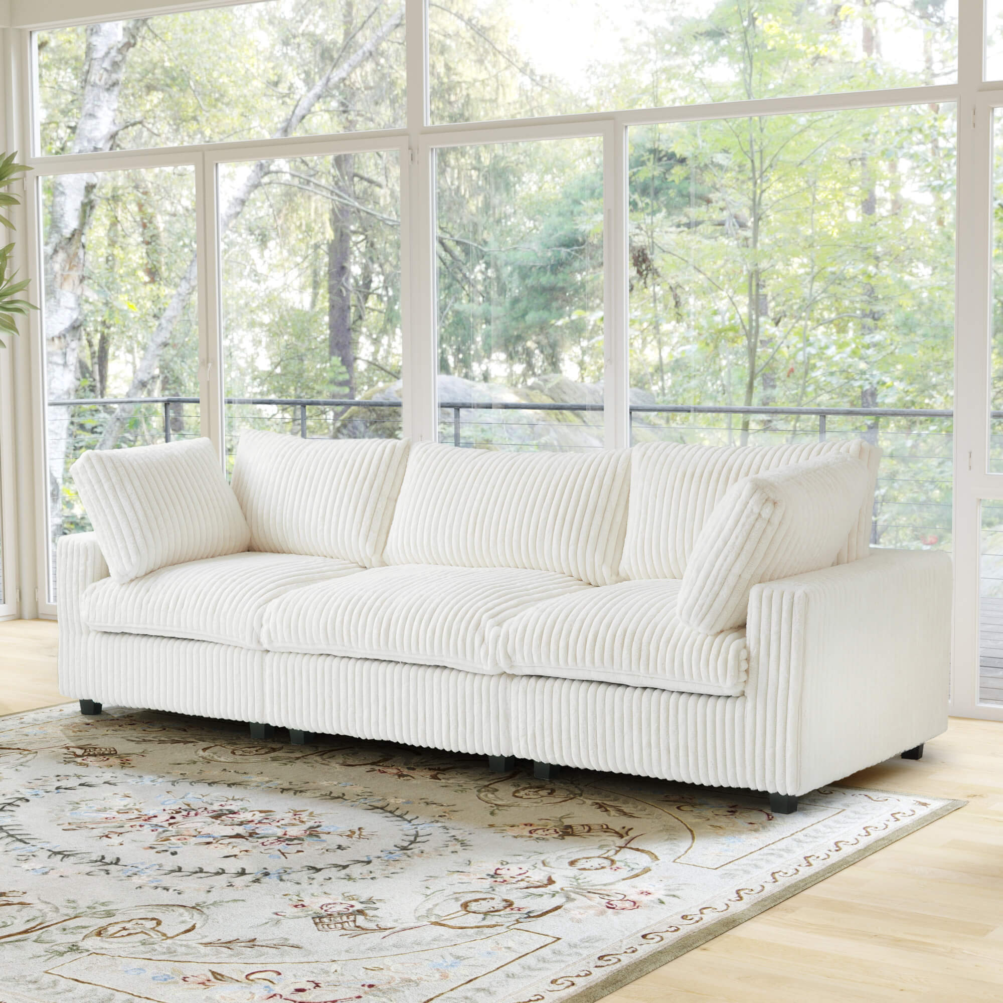 Sky Cloud Pro | Plush Sectional 3-Seater Deep Seat Sofa with Sofa Cover