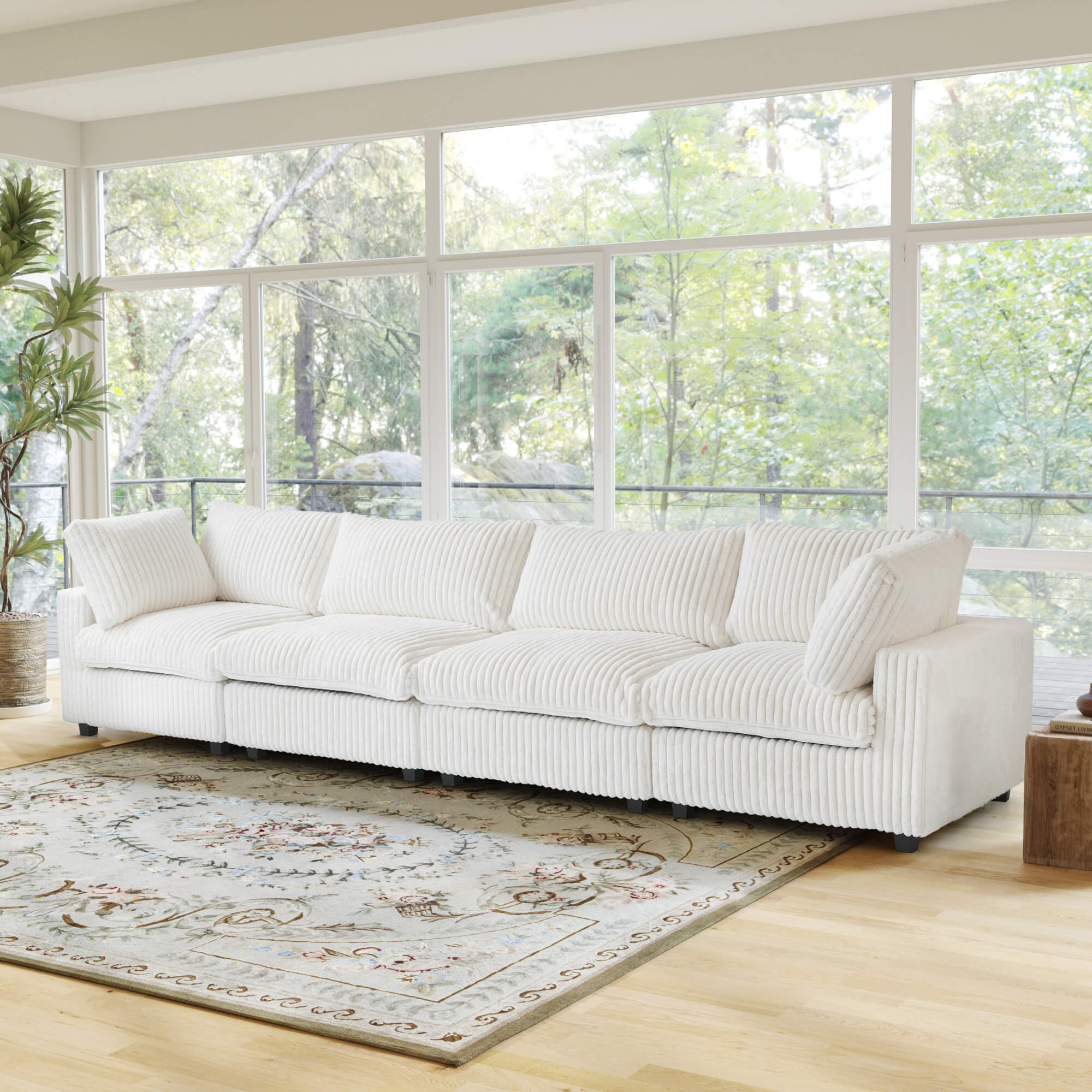 Sky Cloud Pro | Plush Comfy Sectional 4-Seater Sofa with Sofa Cover