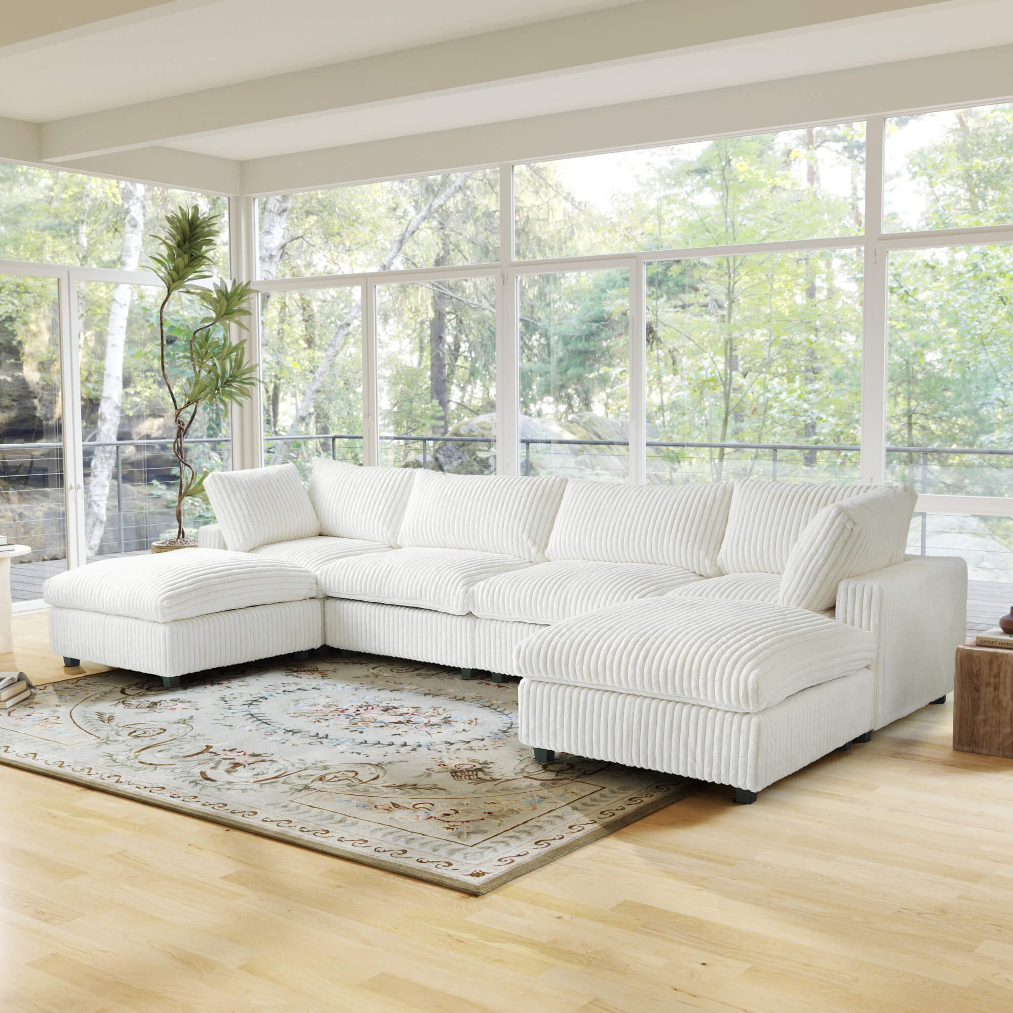 Sky Cloud Pro | Plush Sectional Sofa U-Shaped with Sofa Cover