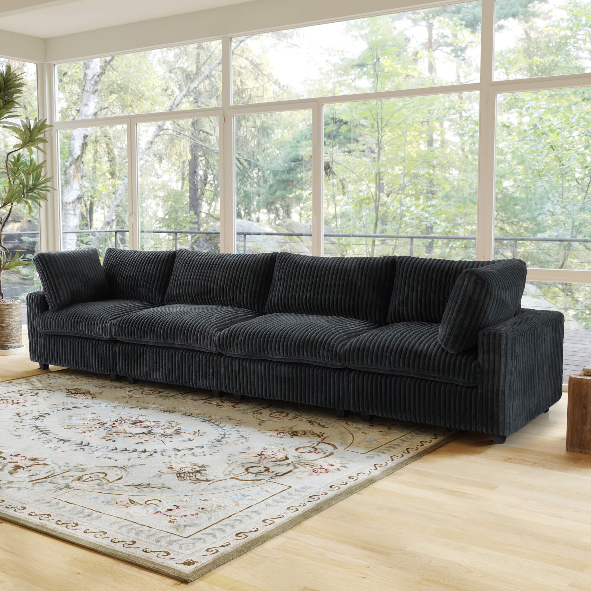 Sky Cloud Pro | Plush Comfy Sectional 4-Seater Sofa with Sofa Cover